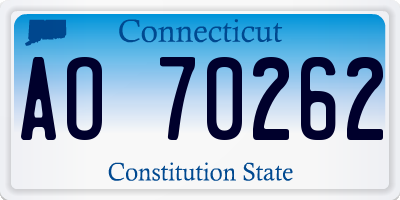 CT license plate AO70262