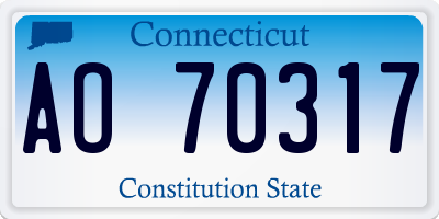 CT license plate AO70317