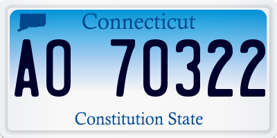 CT license plate AO70322