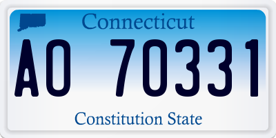 CT license plate AO70331