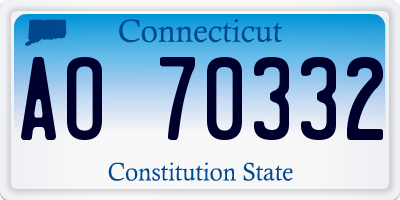CT license plate AO70332