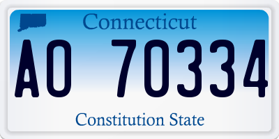 CT license plate AO70334