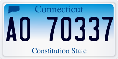 CT license plate AO70337