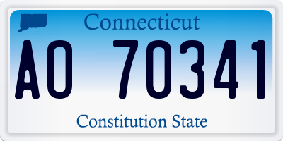 CT license plate AO70341
