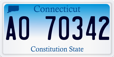 CT license plate AO70342