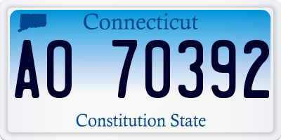 CT license plate AO70392