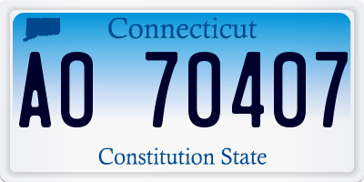 CT license plate AO70407
