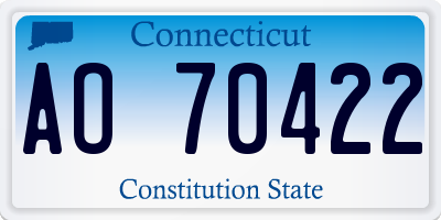 CT license plate AO70422
