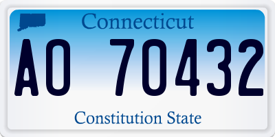 CT license plate AO70432