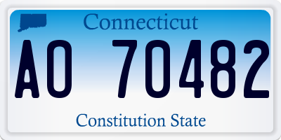 CT license plate AO70482