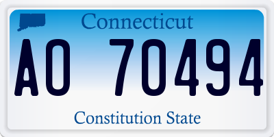 CT license plate AO70494