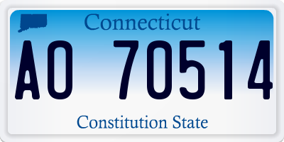 CT license plate AO70514