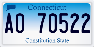 CT license plate AO70522
