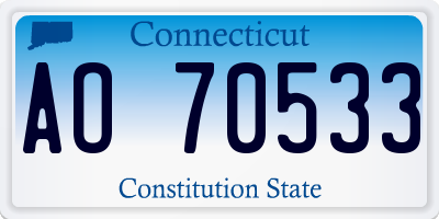 CT license plate AO70533