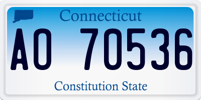 CT license plate AO70536