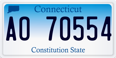 CT license plate AO70554