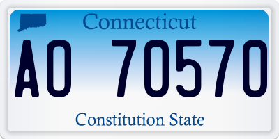 CT license plate AO70570