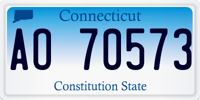 CT license plate AO70573