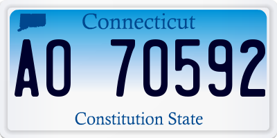 CT license plate AO70592
