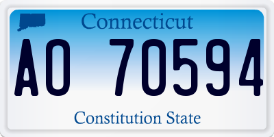 CT license plate AO70594