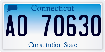 CT license plate AO70630