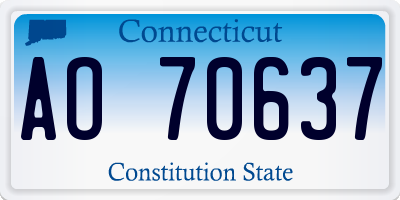 CT license plate AO70637