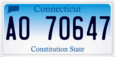 CT license plate AO70647