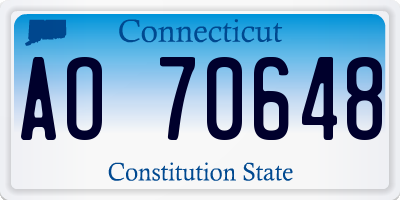 CT license plate AO70648