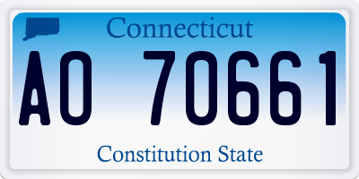 CT license plate AO70661
