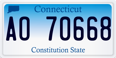 CT license plate AO70668