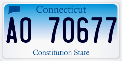 CT license plate AO70677
