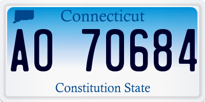 CT license plate AO70684