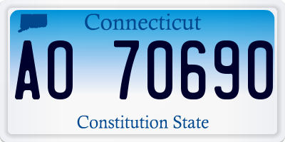 CT license plate AO70690