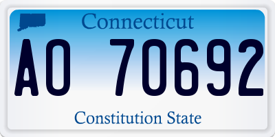 CT license plate AO70692
