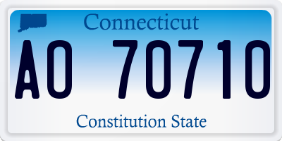 CT license plate AO70710
