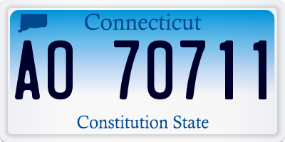 CT license plate AO70711