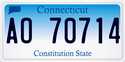 CT license plate AO70714