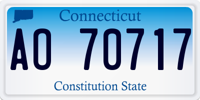 CT license plate AO70717