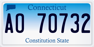 CT license plate AO70732