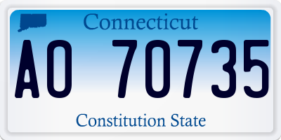 CT license plate AO70735