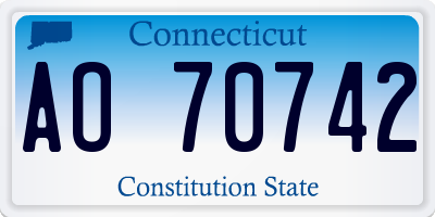 CT license plate AO70742