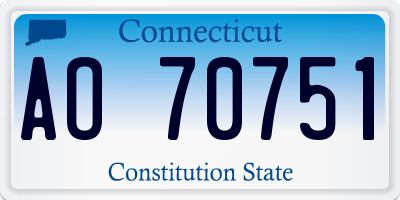 CT license plate AO70751