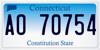 CT license plate AO70754
