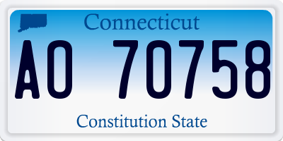 CT license plate AO70758