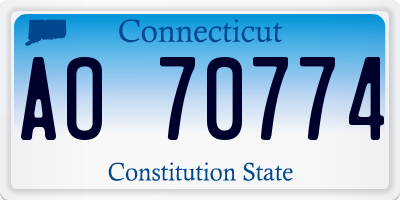 CT license plate AO70774