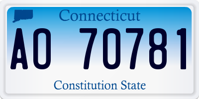 CT license plate AO70781