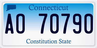 CT license plate AO70790