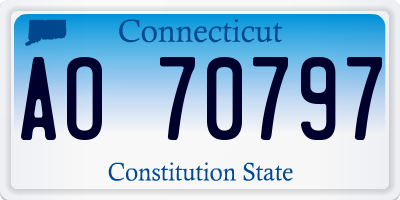 CT license plate AO70797