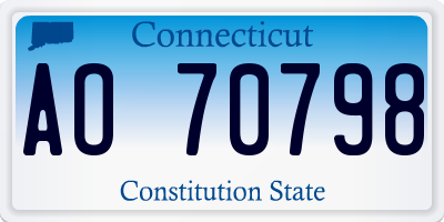 CT license plate AO70798