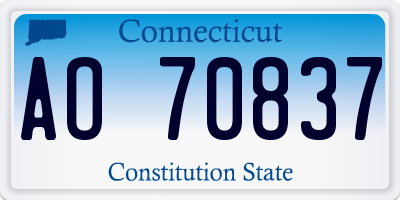CT license plate AO70837